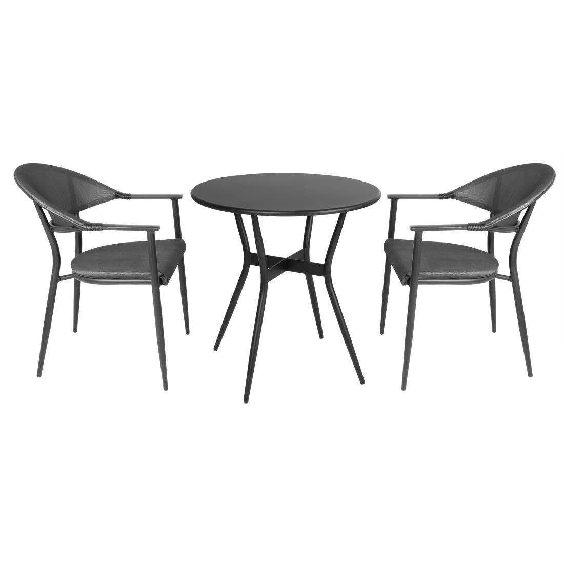 Bolero Santiago Outdoor-Tisch Schwarz 690mm