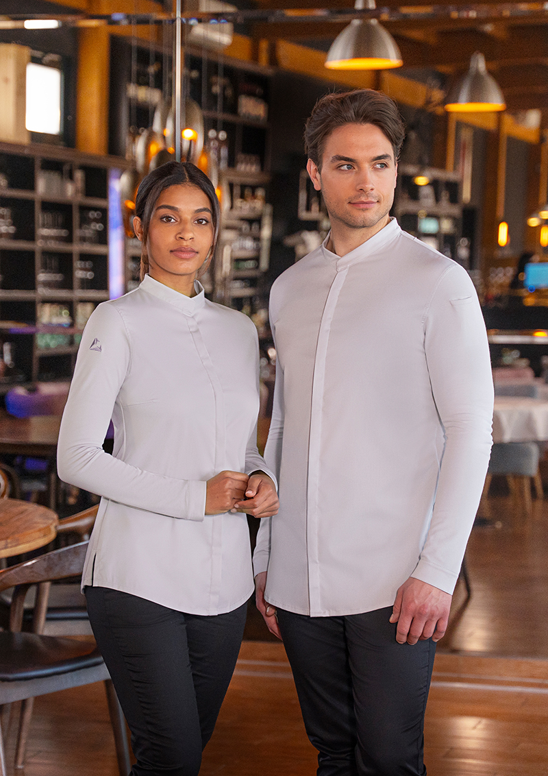 Veste de cuisine à manches longues pour hommes DIAMOND CUT Avantgarde - Gris Argenté - 44