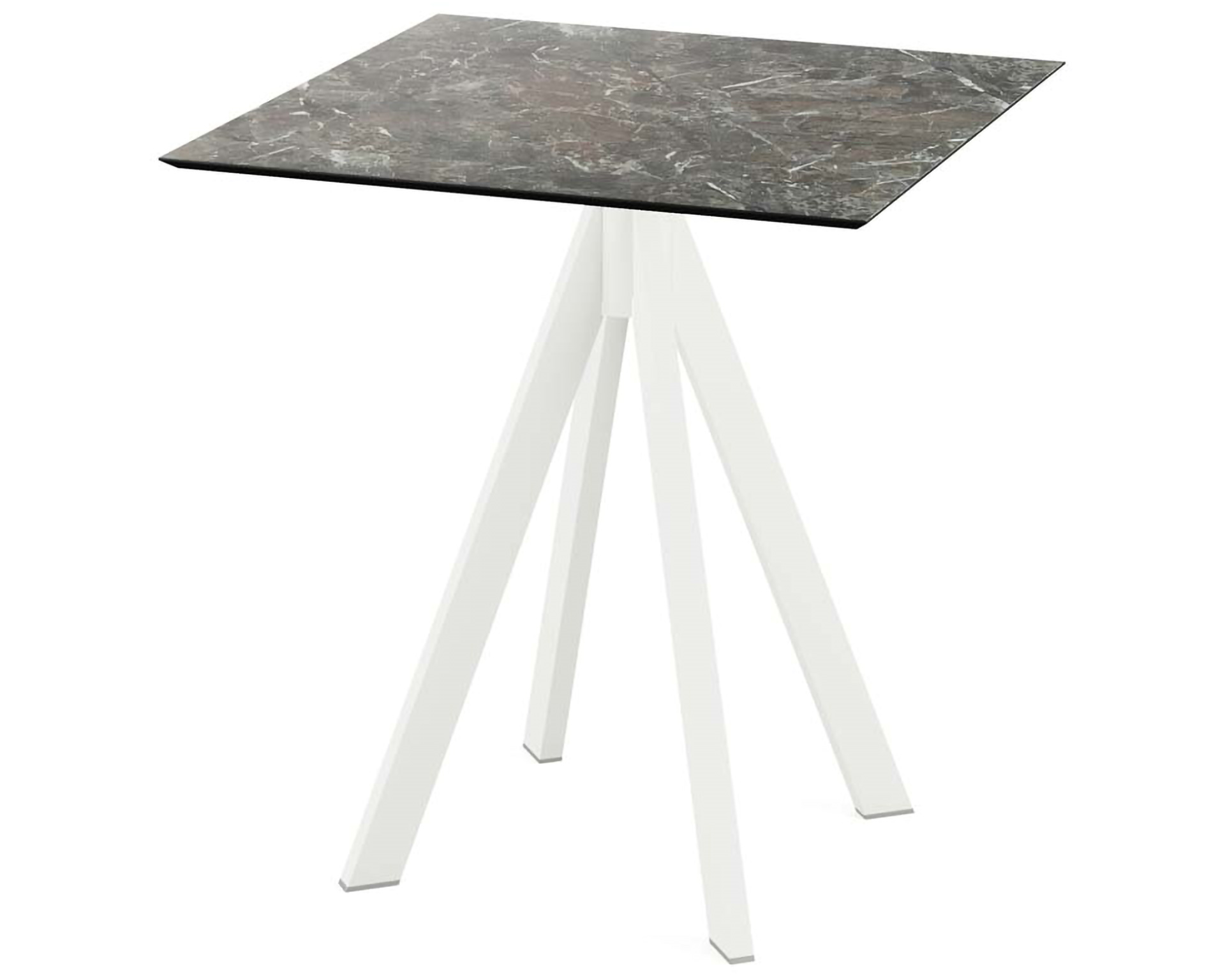 Infinity terrastafel wit frame + Galaxy Marble HPL tafelblad tafelblad 70x70cm