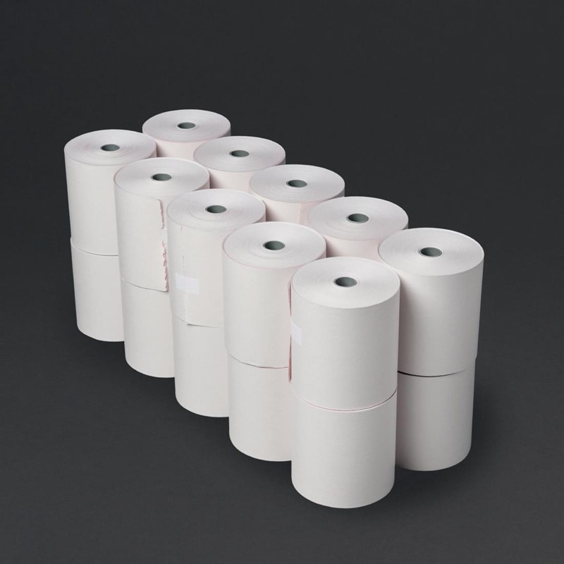 Rouleau de caisse enregistreuse non thermique Duplo - 76x71mm Blanc/Rose - 20 morceaux