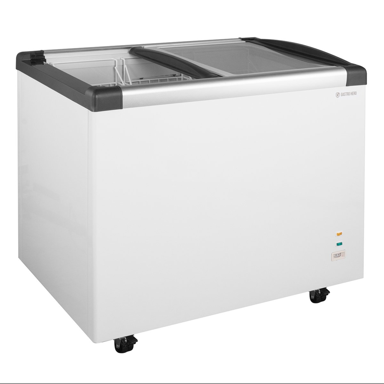 Tiefkühltruhe ECO 350 mit Glasschiebedeckel, 4 Rollen