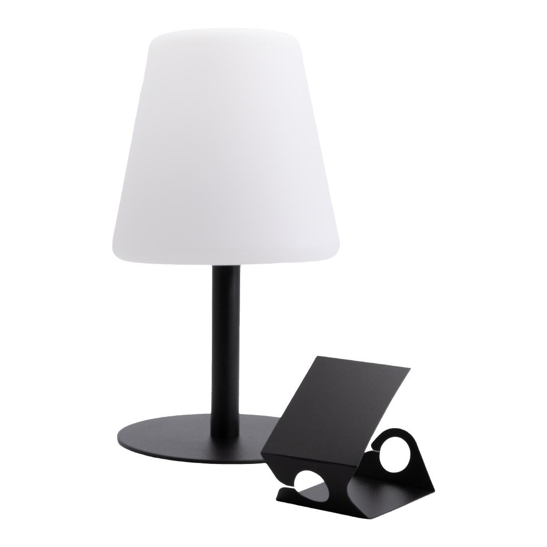 Securit Zwarte tafellamp Michelle incl 3 bevestigbare krijtbordlabels