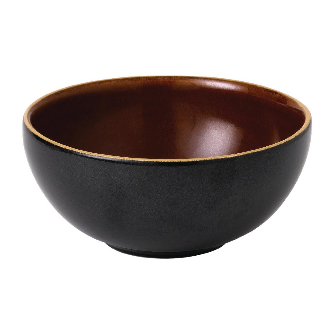 Churchill Super Vitrified Nourish Tokyo Black tiefe Schalen, 155 mm, (6 Stück)