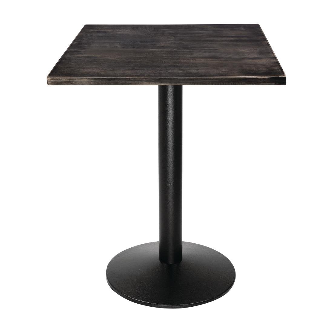 Plateau de table carré pré-percé vintage noir Bolero 700mm