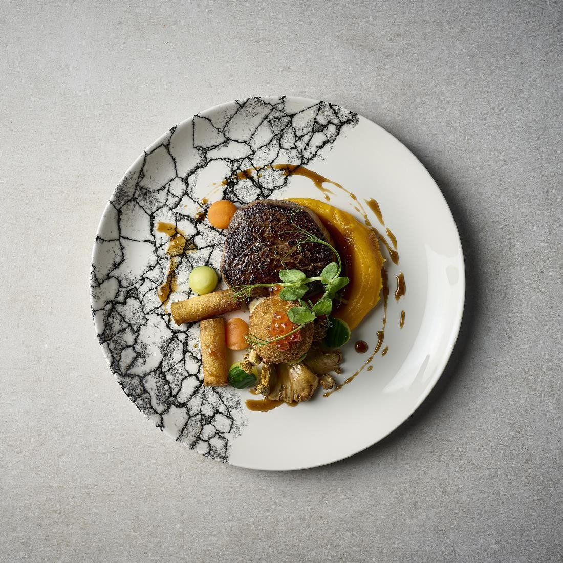 Churchill Kintsugi Accents Quartz Black Evolve Coupe-Teller, 286 mm, (12 Stück)