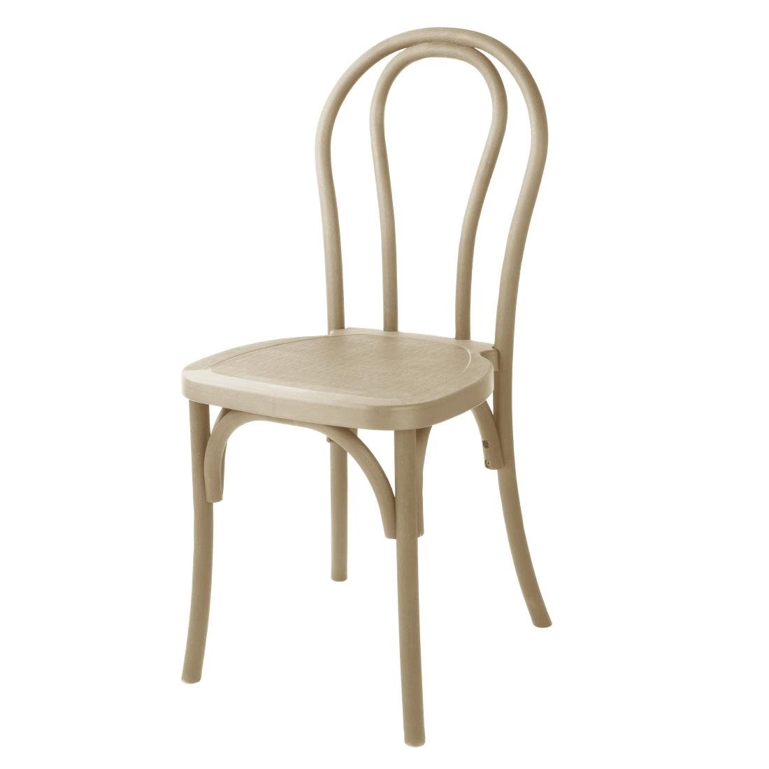 Chaises en résine style bois courbé Bolero Soho coloris naturel (lot de 4)