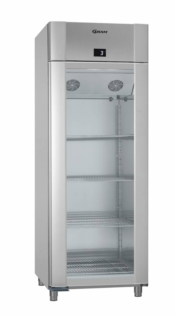 Kühlschrank Vario Silver/ALU mit Glastür | Gram ECO TWIN KG 82 RAG L2 4N | 614L | 820x785x2125(h)mm