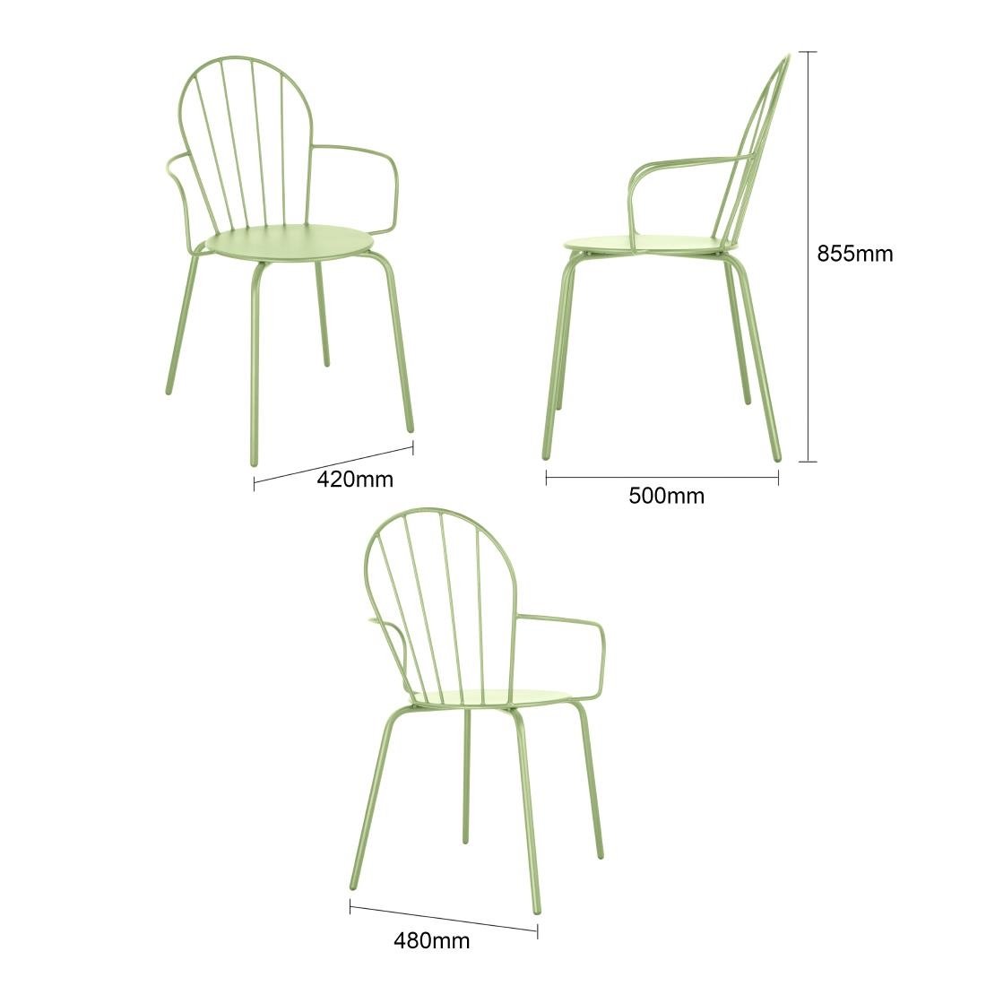 Fauteuils Bolero Adeline vert clair (lot de 4)