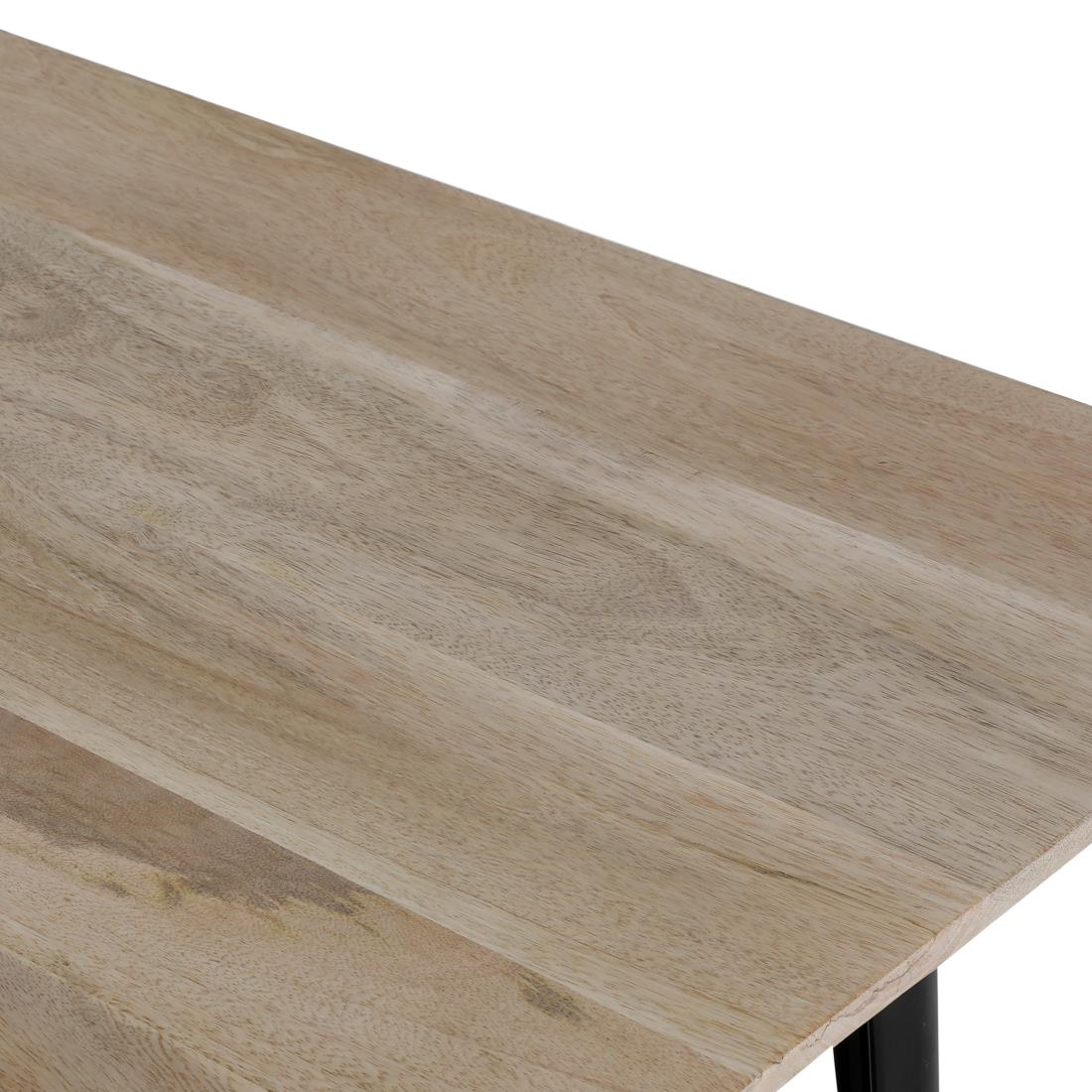Bolero Bistro Esstisch Mangoholzplatte Schwarzer Rahmen 1450mm