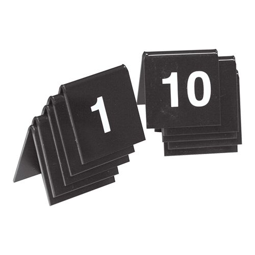 Tischnummern Set | Kunststoff | Schwarz | 01 bis 10