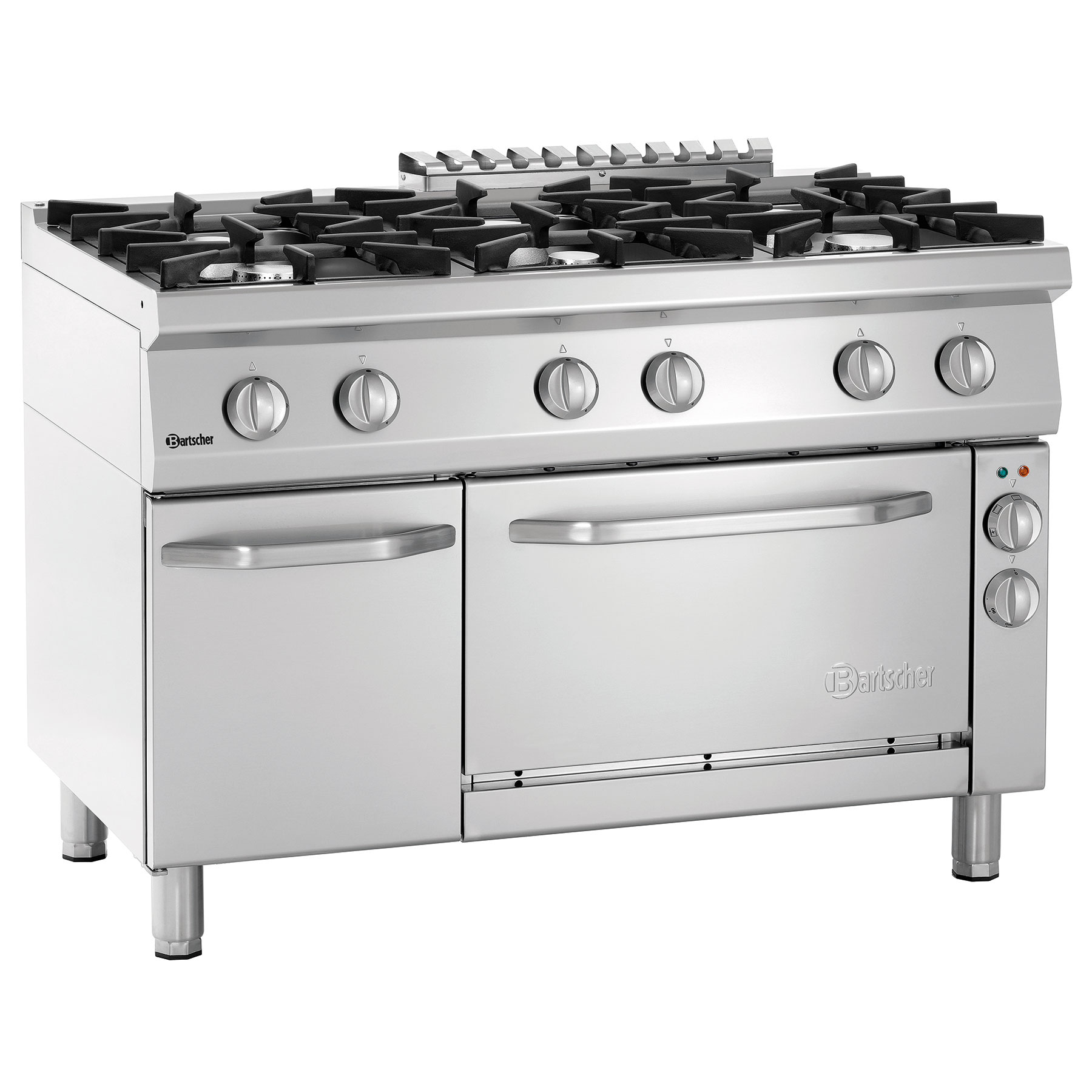 Gasfornuis met elektrische oven 400V - Oven met boven/onderwarmte - 6 pits