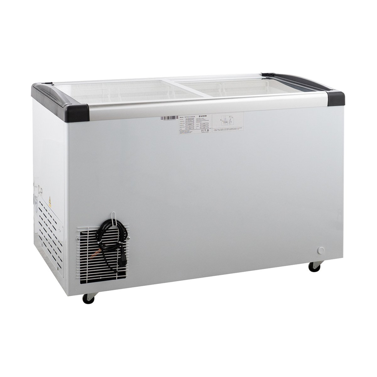 Tiefkühltruhe ECO 450 mit Glasschiebedeckel, 4 Rollen