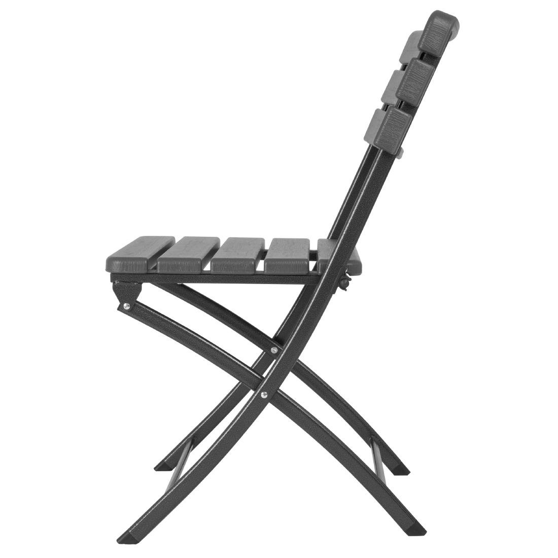 Bolero Opvouwbare Stoelen Grijs Hout Effect (2 stuks)