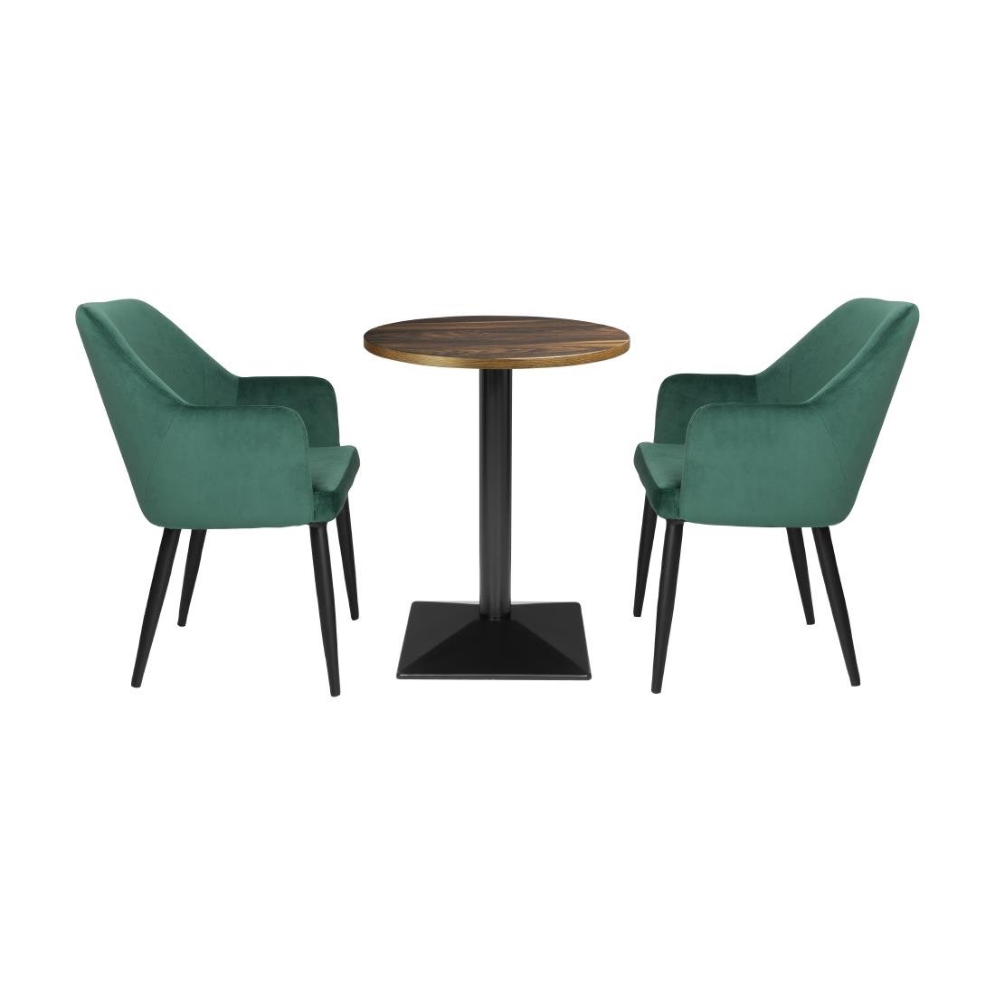 Bolero complete tafel rond donker hout effect 600mm