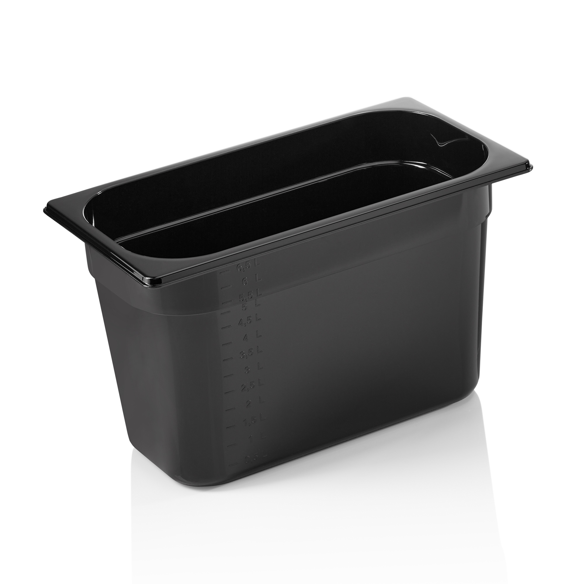 GN-container GN 96 ZWART 1/3-200 mm, zwart, polycarbonaat