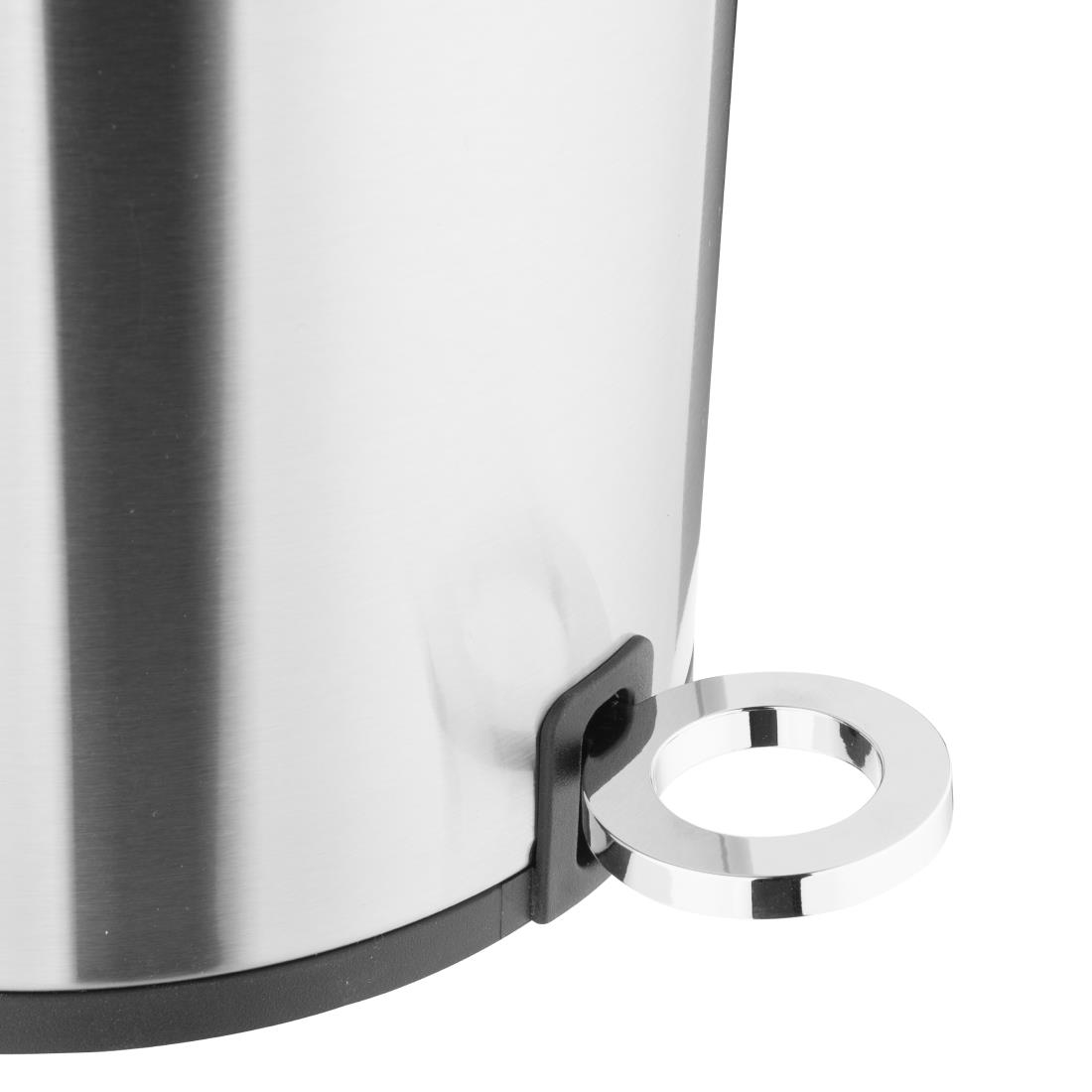 Jantex Rund Abfalleimer aus Gebürstetem Edelstahl 6Ltr