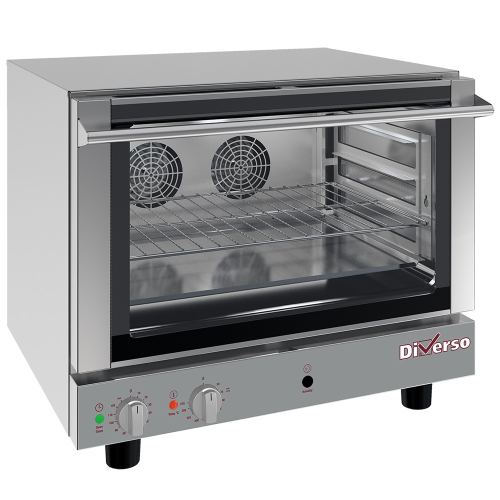 Elektrischer Konvektionsofen + manueller Luftbefeuchter - 725x665x605(h)mm - für 4 x 600x400mm