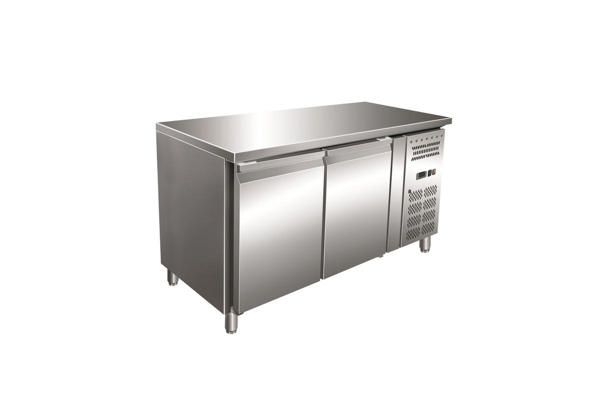 Gastro-Inox RVS GN vrieswerkbank met 2 deuren, geforceerd gekoeld