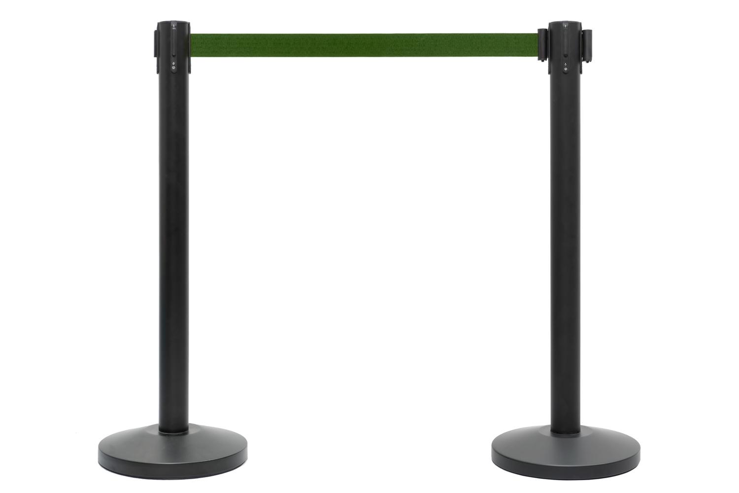 Zwarte Afzetpaal met Trekband Groen