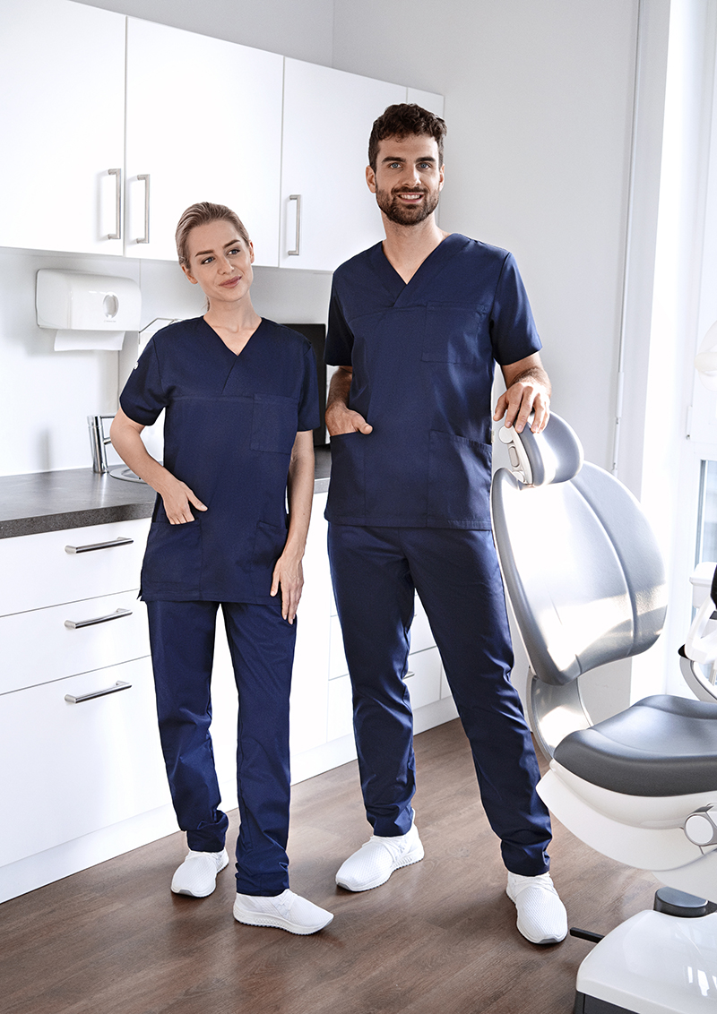 Kurzarm Herren-Schlupfkasack Essential, aus nachhaltigem Material - Marine - L