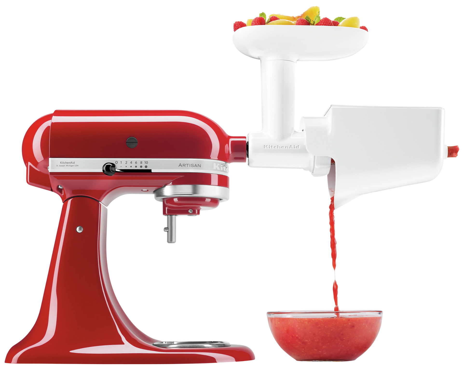 Straining and mashing device for KA