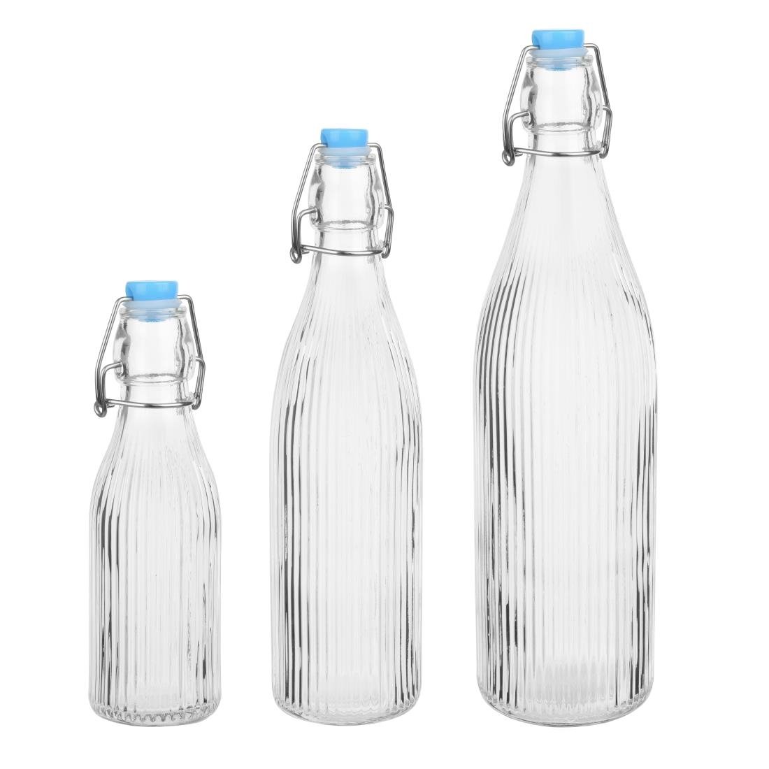 Bouteilles d'eau rainurées à bouchon mécanique Olympia 500ml (lot de 6)