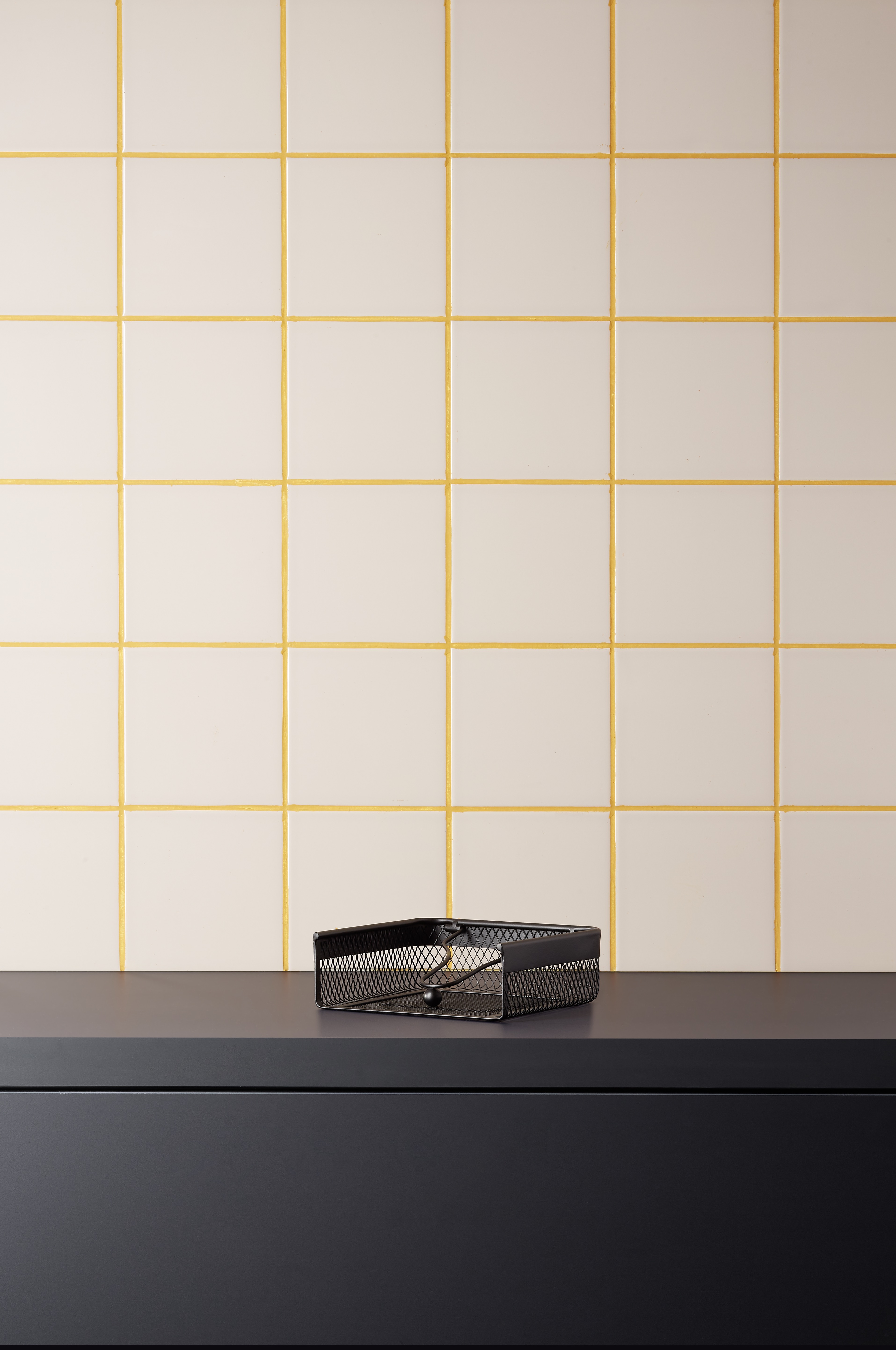 servettenhouder, 19 x 19 x 6,5 cm, zwart, metaal