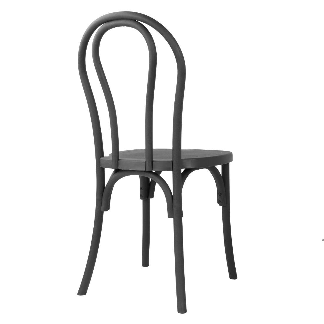 Chaises en résine style bois courbé Bolero Soho noires (lot de 4)
