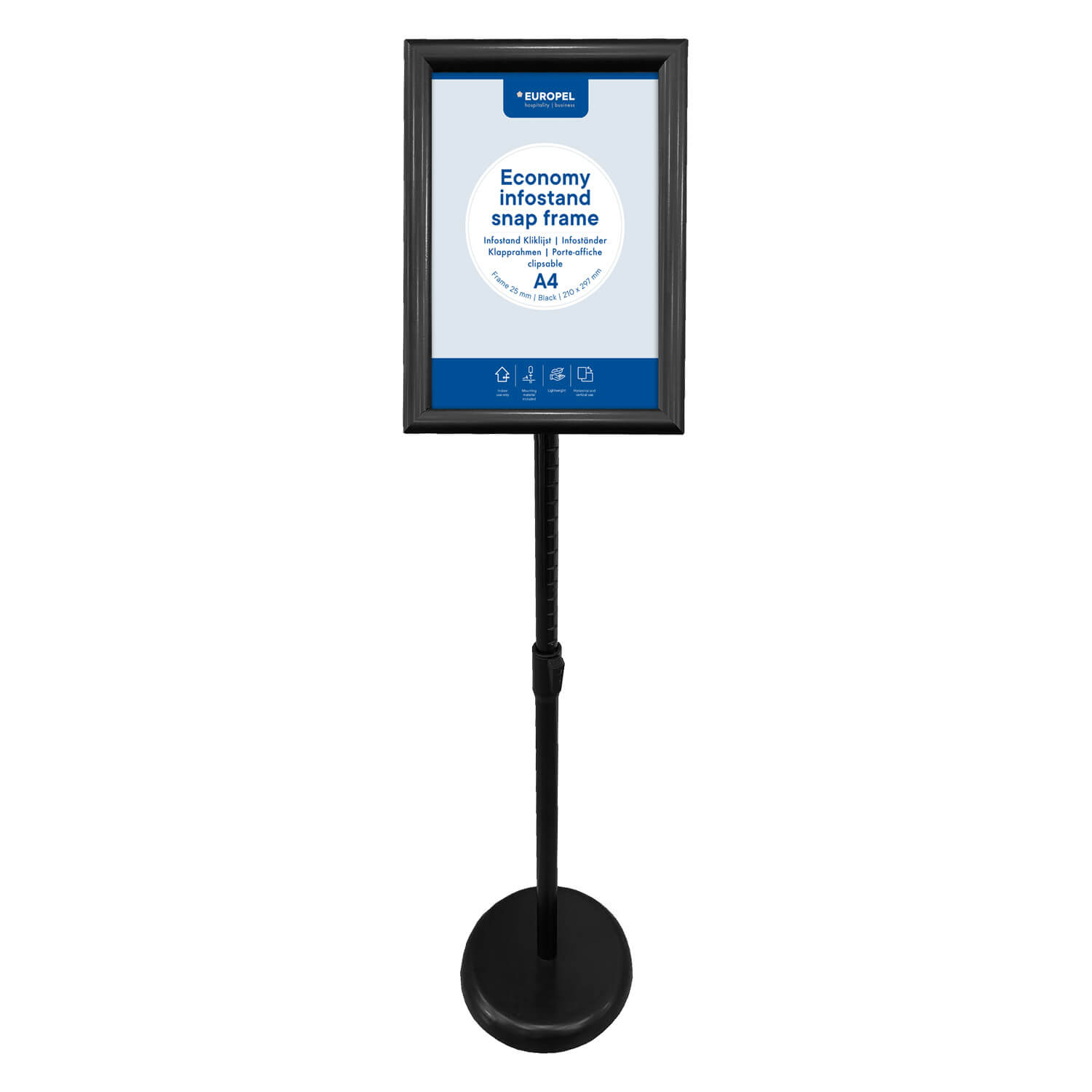 Présentoir d'information Économie européenne A4 noir
