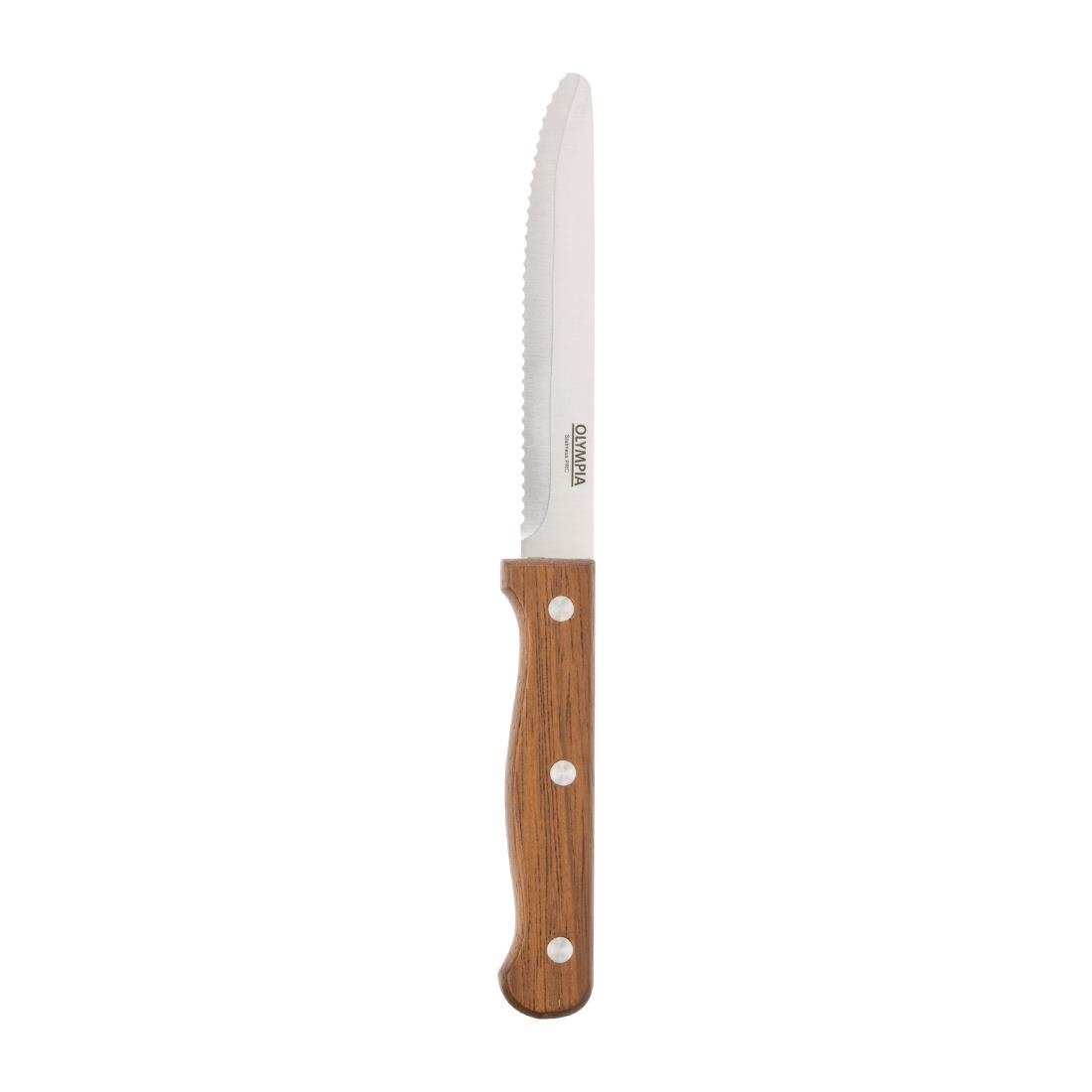 Steakmesser mit Rundspitze | Holzgriff | 215mm | 12 stück