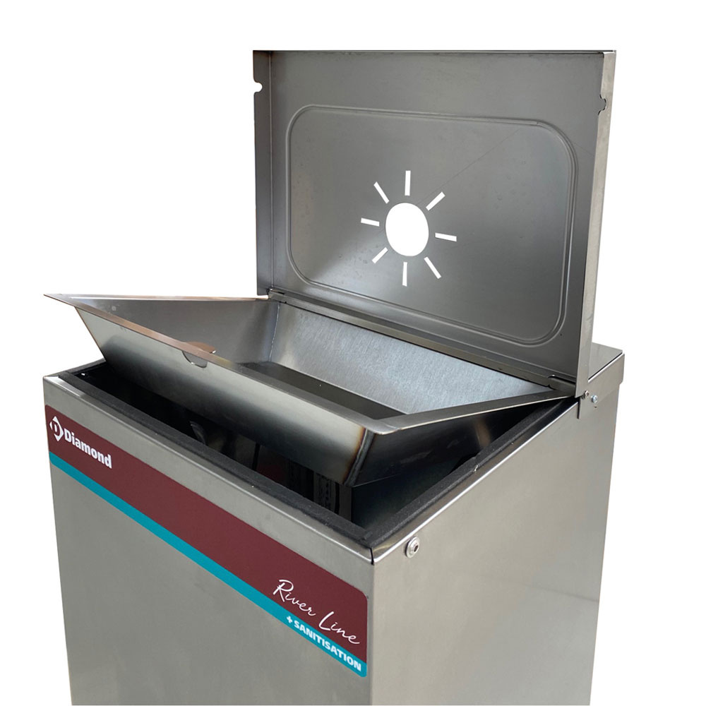 Gekoelde waterfontein met pedaal, roestvrij staal, 35 liter/uur