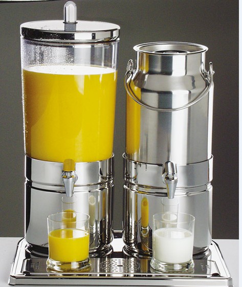 Melk / Sapdispenser | 2 Koelelementen met aftapkraan | 6+5 Liter | 420x350x(h)520 mm