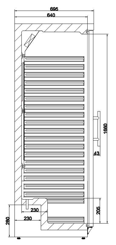 Kühlschrank mit Glastür | 570 Liter | 777x695x(h)1895mm | Weiß