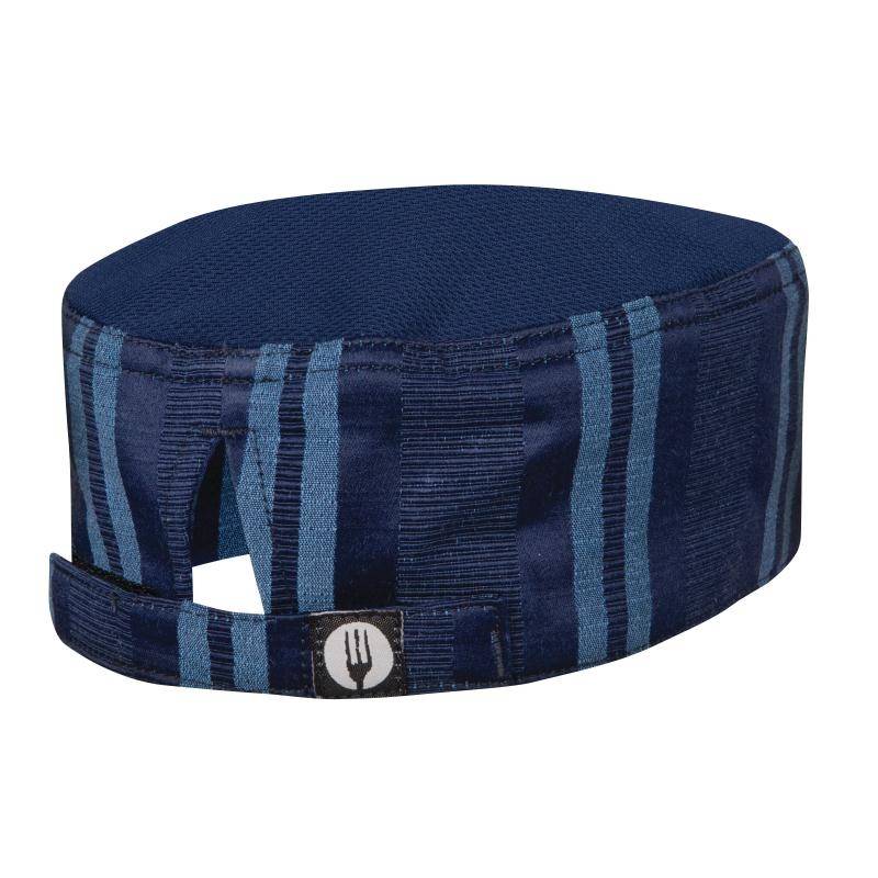 Chef Works Beanie Presidio - Blauw Gestreept - Cool Vent - Universele Maat
