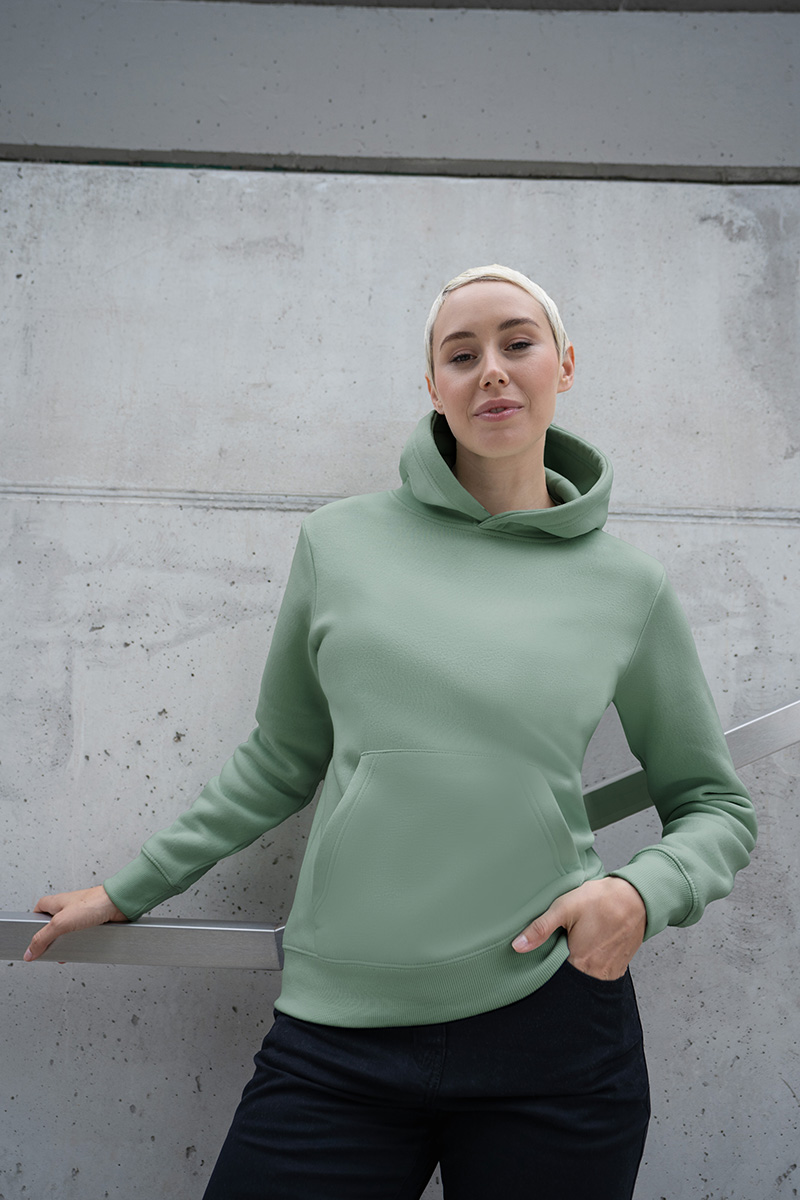 Hoodie de travail pour femme Soft-Face, en matière durable - Vert Pistache - L