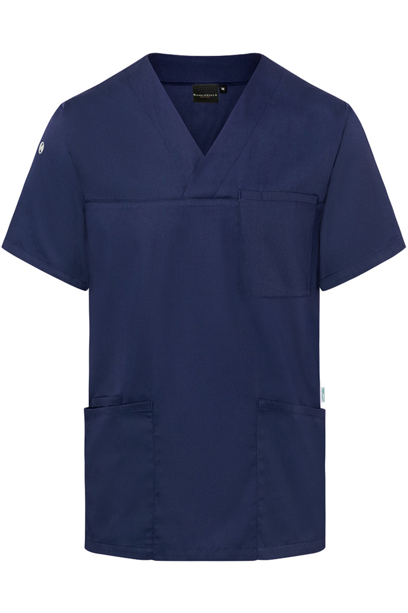 Kurzarm Herren-Schlupfkasack Essential, aus nachhaltigem Material - Marine - L