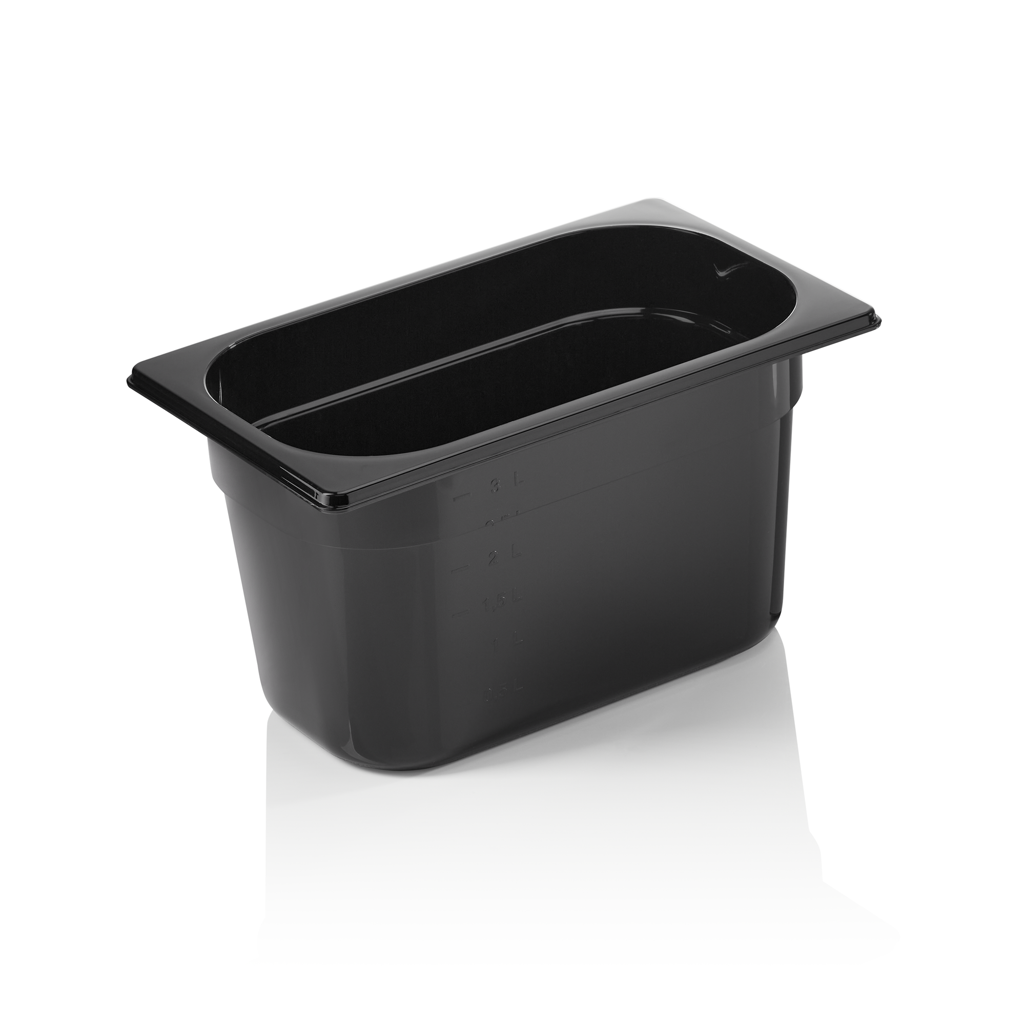 GN-container GN 96 ZWART 1/4-150 mm, zwart, polycarbonaat