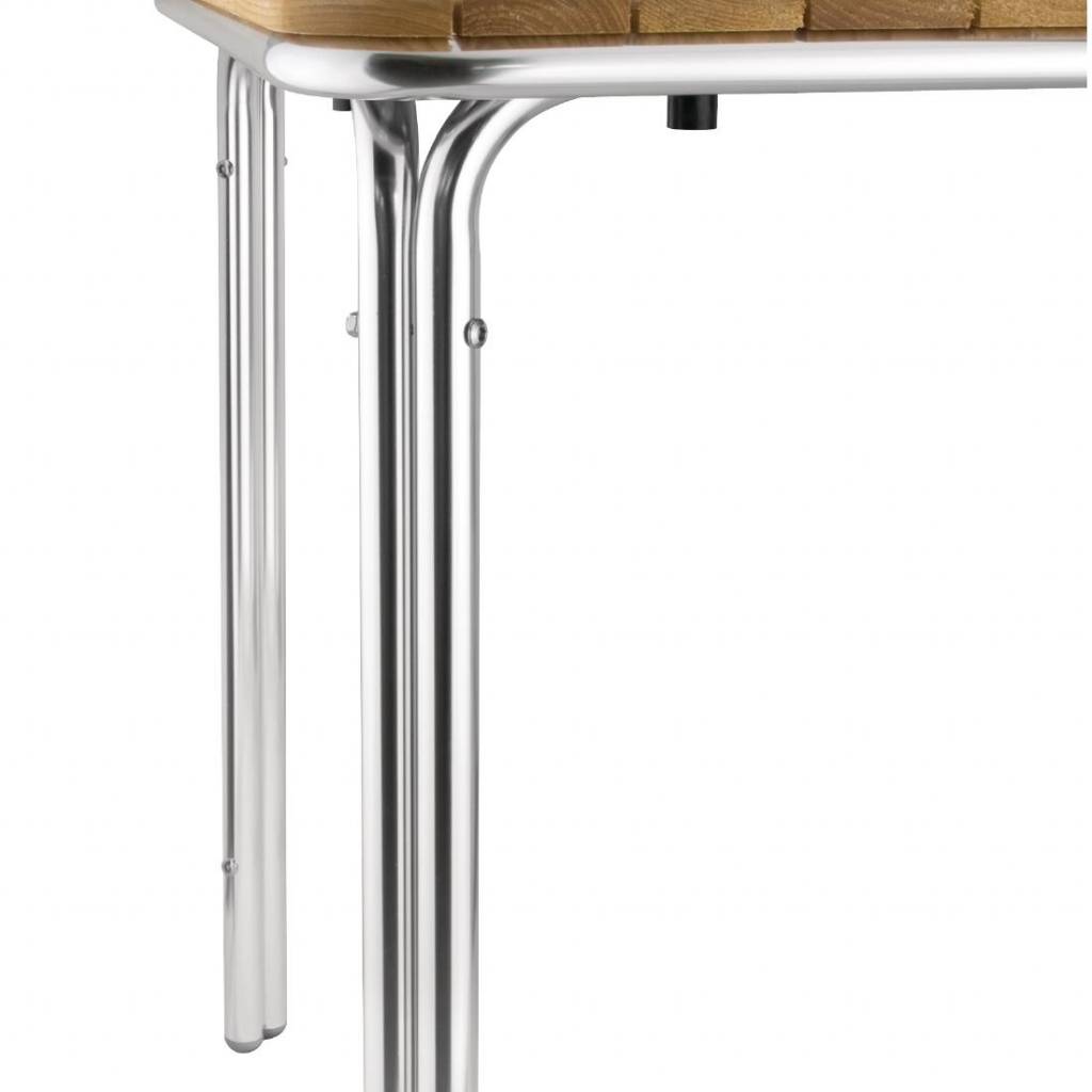 Table de Restauration Carré | Frêne/Aluminium | Empilable | 700x700x720(h)mm