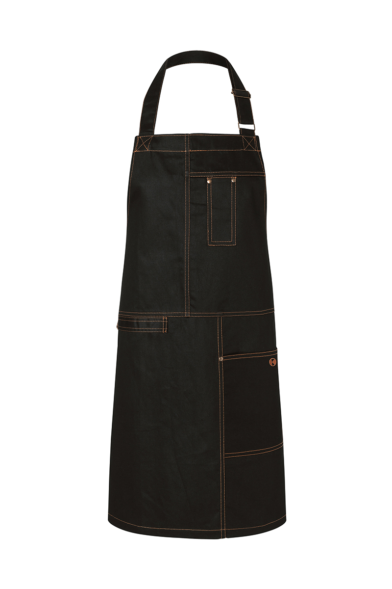 Schort Met Borststuk In Urban Casual Stijl - Zwart