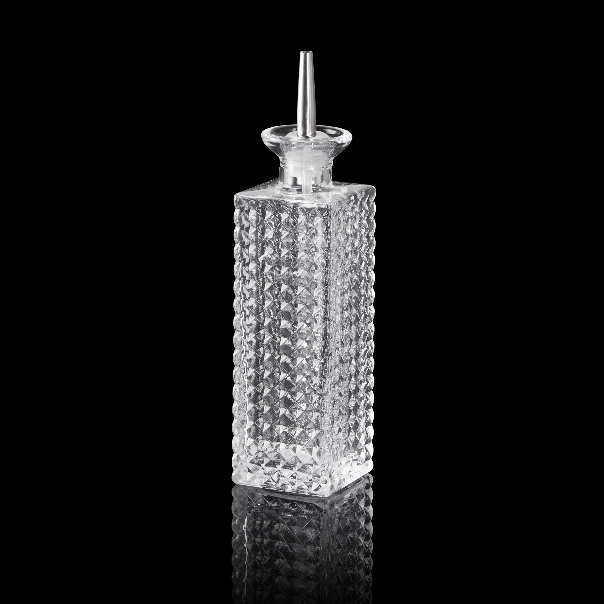 Bitterflasche NOCTURN, 0,23 ltr., 5,5 x 5,5 x 17 cm, Glas, Edelstahl