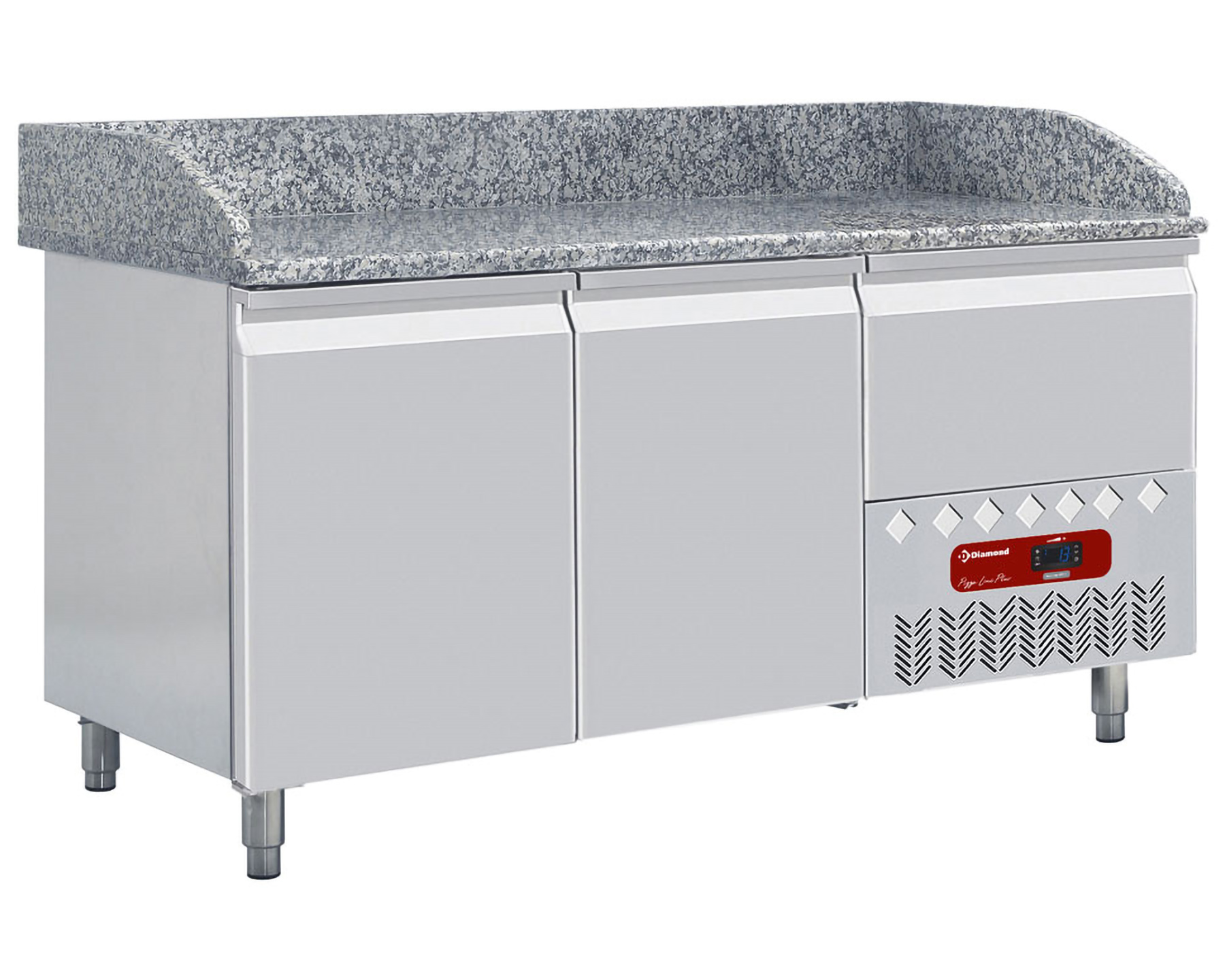 Pizzawerkbank 2 Türen 600x400 - 1 neutrale Schublade - 1610x800x (h) 1485mm