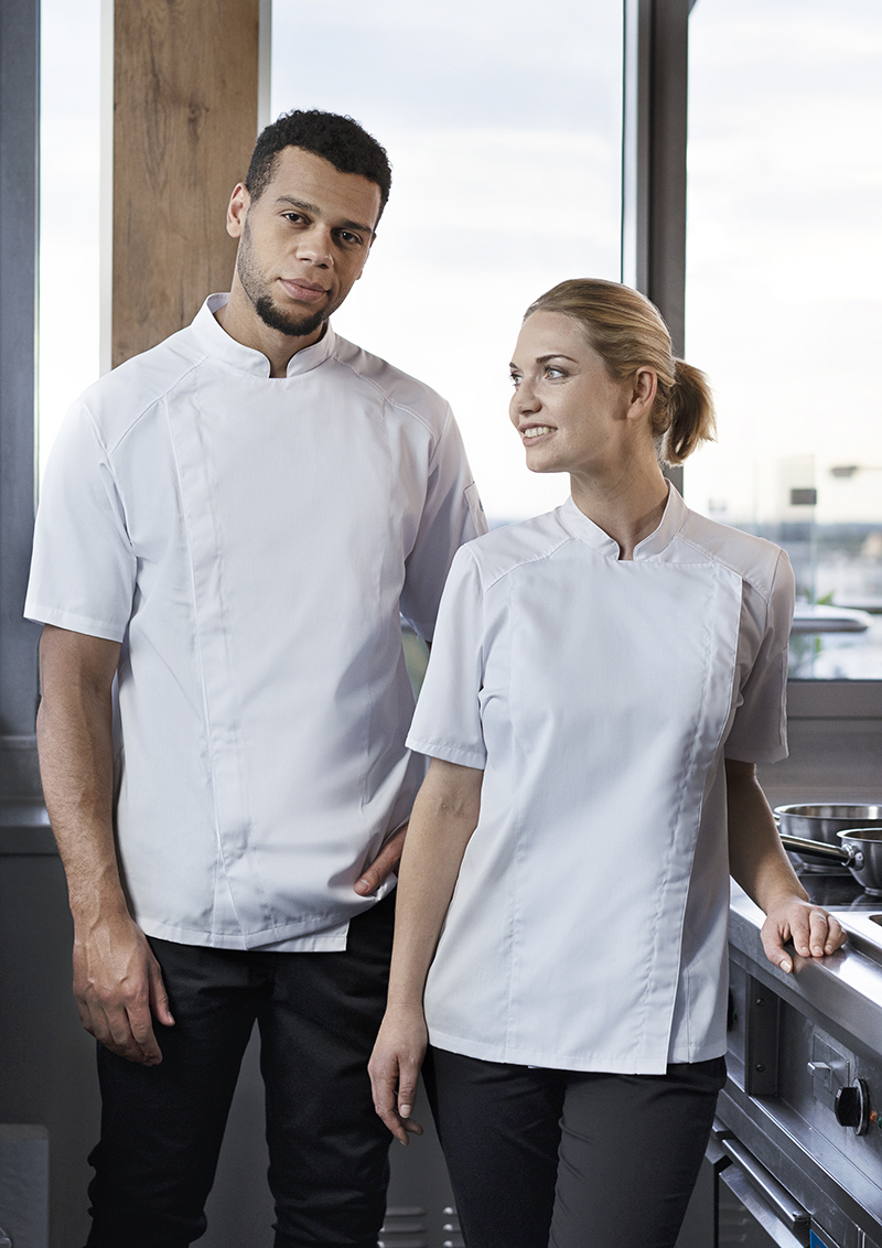 Veste de cuisine à manches courtes Modern-Look - Blanc - 46