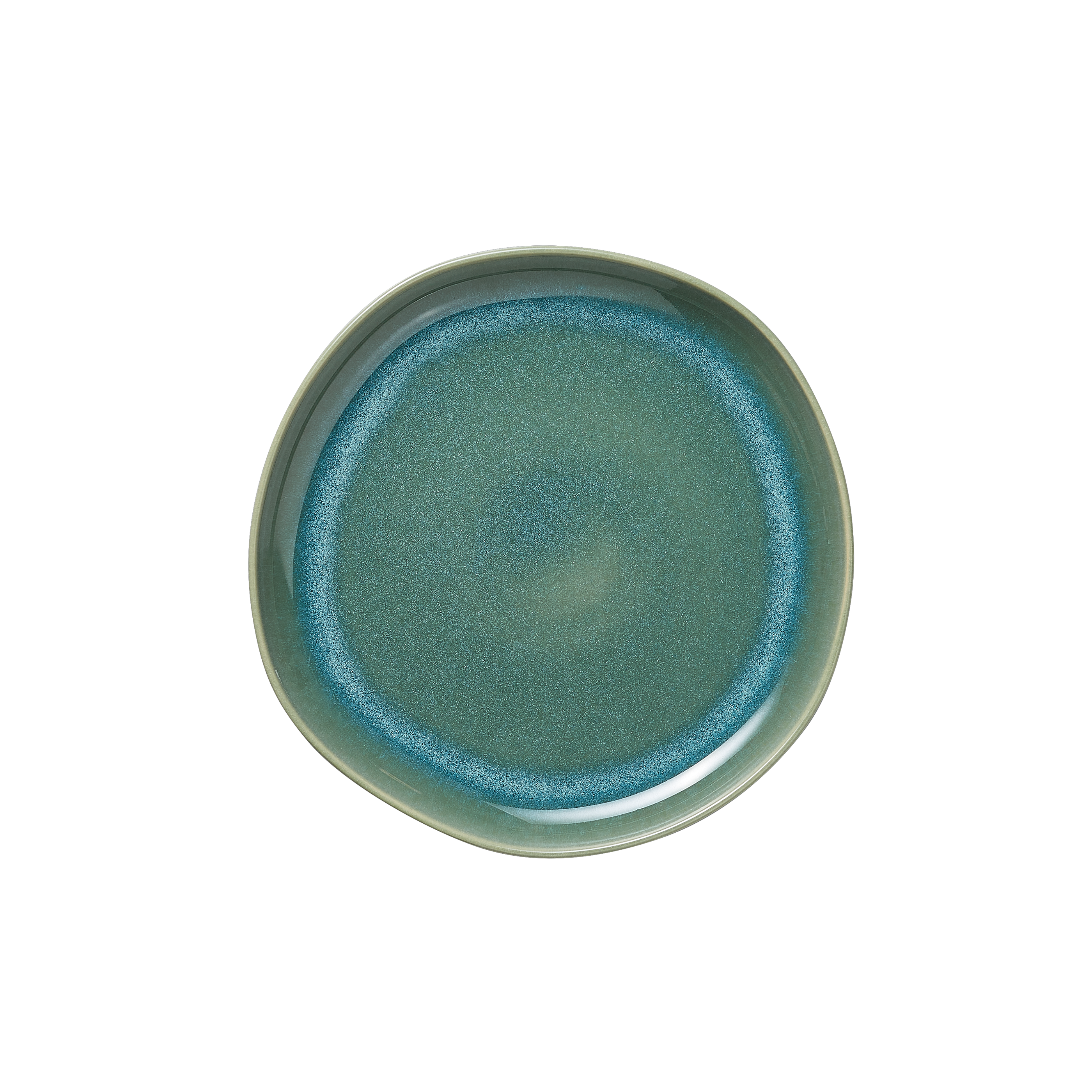 Bordenset ROCKZZERO, plat, Ø 22 cm, mirtegroen, Set van 6 stuks, steengoed