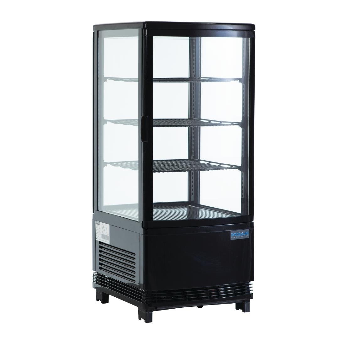 Polar C-Serie Energieeffizienter Display-Kühlschrank Schwarz 68Ltr