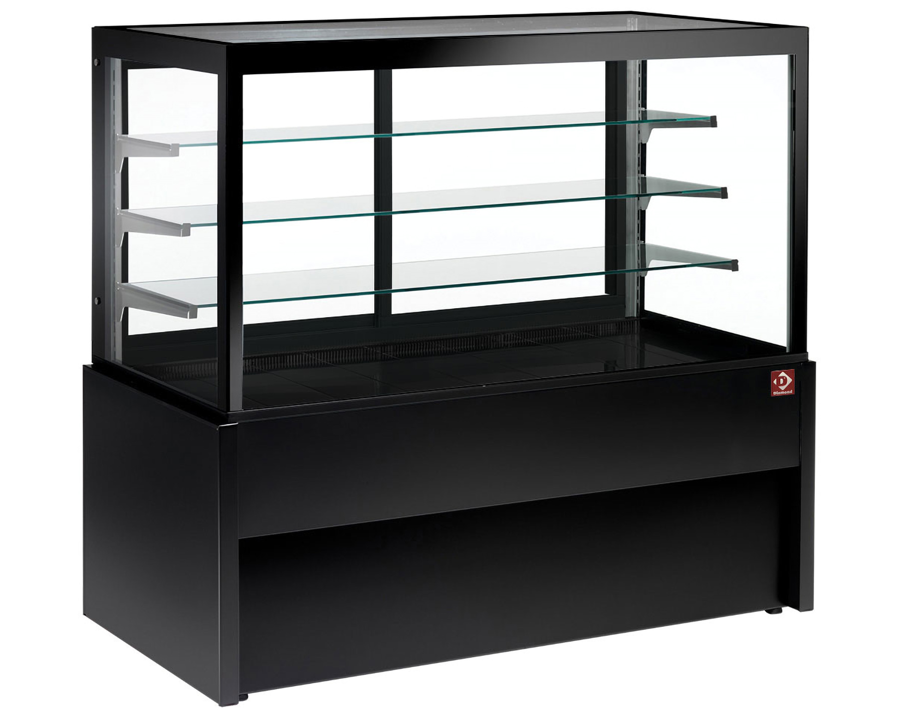 Verwarmde vitrine zwart 4 niveaus - 1000x780x(h)1380mm