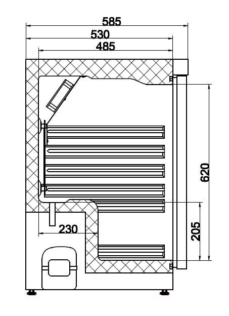 Edelstahl Kühlschrank | 130 Liter  600x585x(h)845mm 