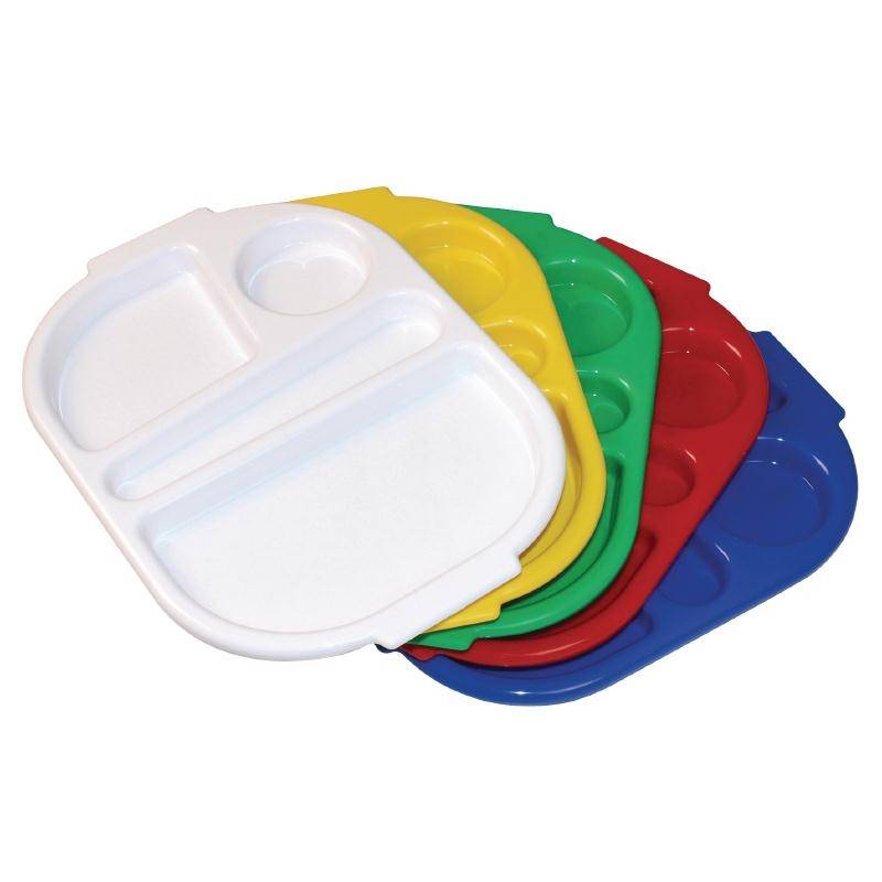 Serveerblad Polycarbonaat - Incl. Verdeelschalen - Rood - Per 10 Stuks