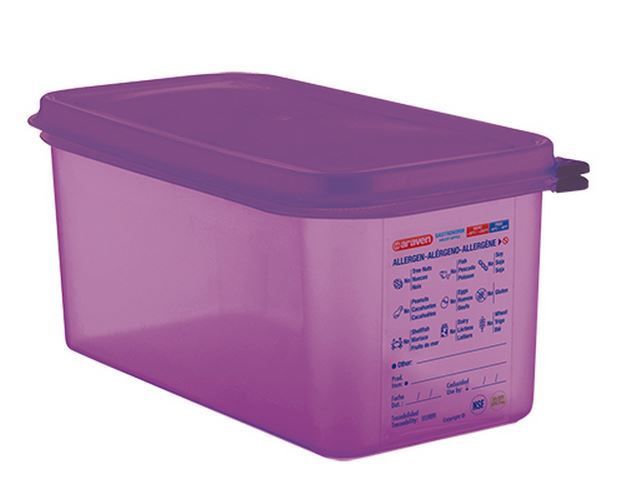 Boîte alimentaire Violet 1/3 GN | Anti allergène | Passe au lave-vaisselle | 6 Litres