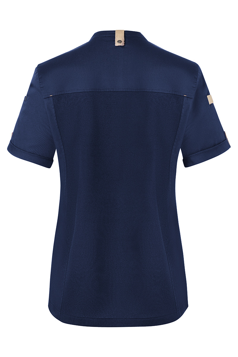 Veste de cuisine pour femme á manches courtes Green-Generation, en matériau durable, - Bleu Acier - 34