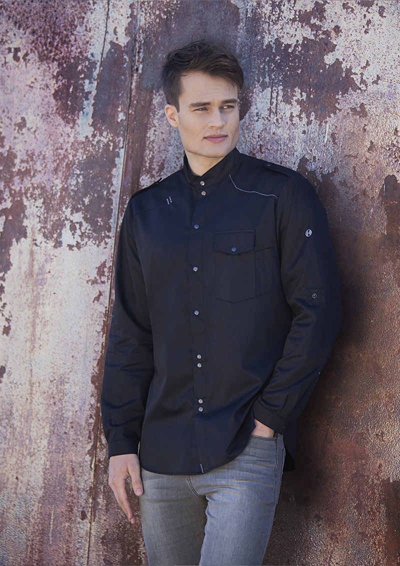 Chemise de cuisine New-Identity - Noir - 46